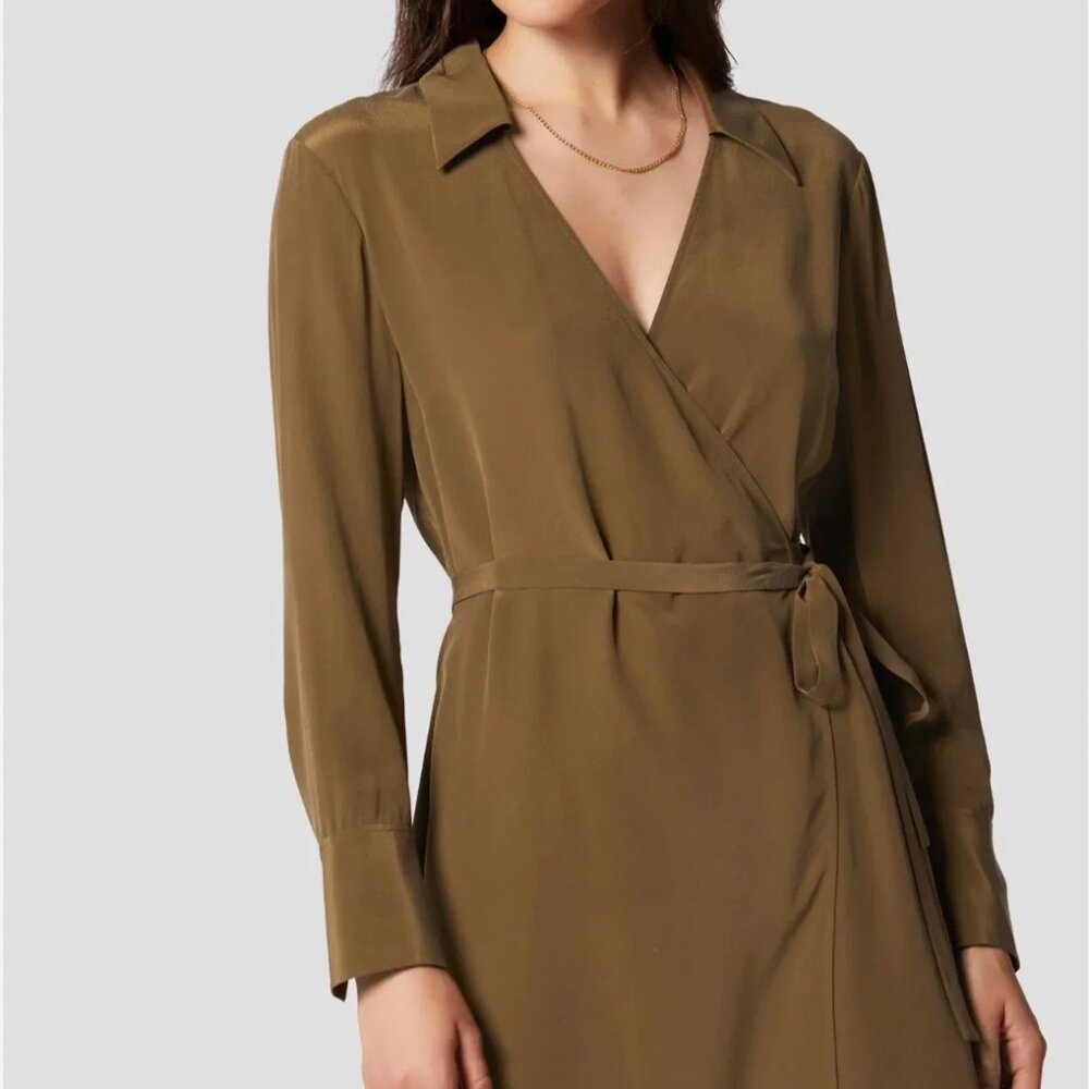 Equipment Antheme Silk Dress - Desert Palm Brown